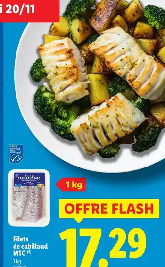 Lidl Filets de cabillaud msc offre