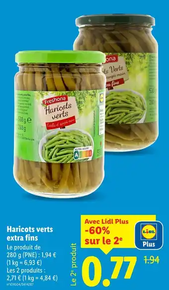 Lidl Freshona haricots verts extra fins offre