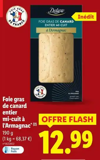 Lidl Deluxe foie gras de canard entier mi-cuit à l'armagnac offre