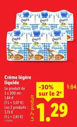 Lidl Envia crème légère liquide offre