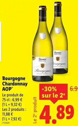 Lidl Bonot bourgogne chardonnay aop offre