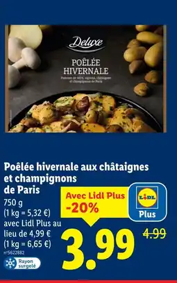 Lidl Deluxe poêlée hivernale aux châtaignes et champignons de paris offre