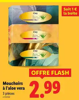 Lidl Cien mouchoirs à l'aloe vera offre