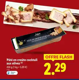 Lidl Deluxe pâté en croûte cocktail aux olives offre