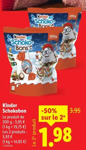 Lidl Kinder schokobons offre