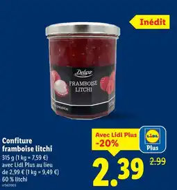 Lidl Deluxe confiture framboise litchi offre