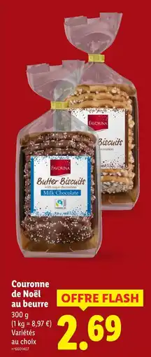Lidl Favorina couronne de noël au beurre offre
