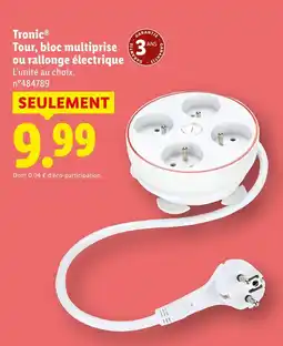 Lidl Tronic tour, bloc multiprise ou rallonge électrique offre