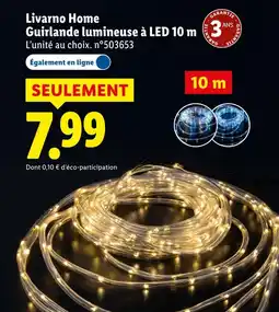 Lidl Livarno home guirlande lumineuse à led 10 m offre