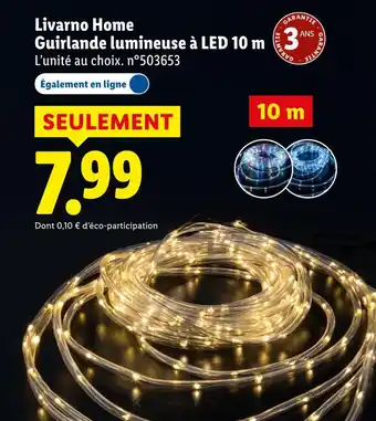 Lidl Livarno home guirlande lumineuse à led 10 m offre