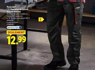 Lidl Parkside pantalon de travail doublé homme offre