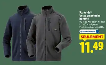 Lidl Parkside veste en peluche homme offre