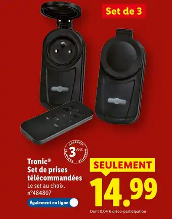 Lidl Tronic set de prises télécommandées offre
