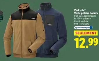Lidl Parkside veste polaire homme offre