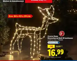Lidl Livarno home décoration de noël 3d lumineuse offre