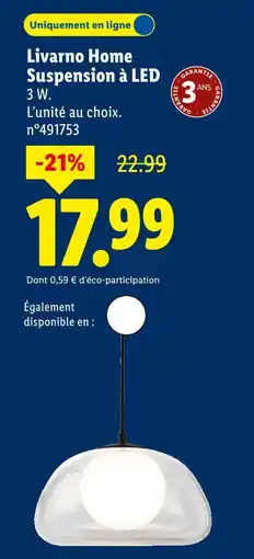 Lidl Livarno home suspension à led offre