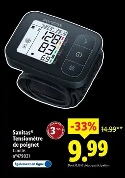 Lidl Sanitas tensiomètre de poignet offre
