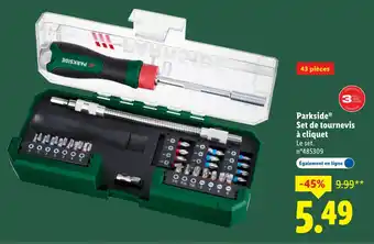 Lidl Parkside set de tournevis à cliquet offre