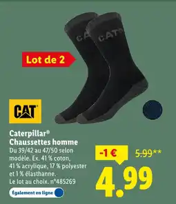 Lidl Caterpillar chaussettes homme offre