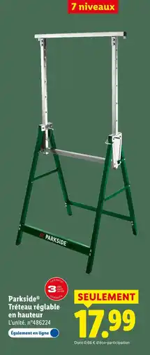 Lidl Parkside tréteau réglable en hauteur offre