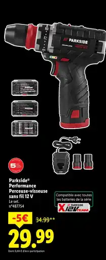 Lidl Parkside performance perceuse-visseuse sans fil 12 v offre