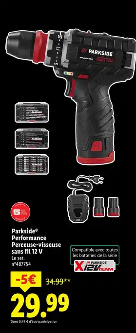 Lidl Parkside performance perceuse-visseuse sans fil 12 v offre