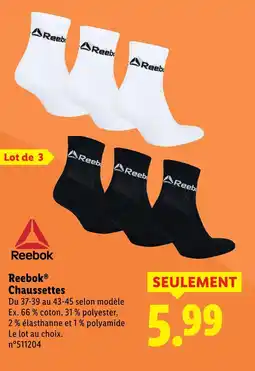 Lidl Reebok chaussettes offre
