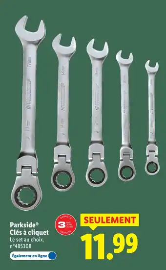 Lidl Parkside clés à cliquet offre