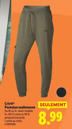 Lidl Crivit pantalon molletonné offre