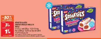 Netto NESTLÉ Bûchettes glacées smarties chocolat vanille x4 offre