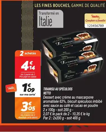 Netto NETTO Tiramisu au spéculoos offre
