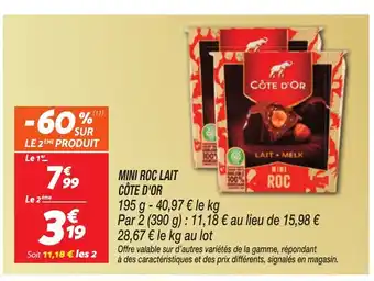 Netto CÔTE D'OR Mini roc lait offre