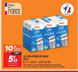 Netto NETTO Lait demi-écrémé uht brique offre