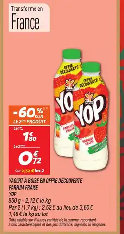 Netto YOP Yaourt à boire en offre découverte parfum fraise offre