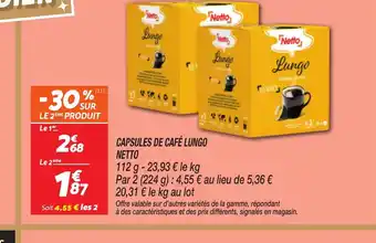 Netto NETTO Capsules de café lungo offre