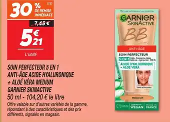 Netto GARNIER SKINACTIVE Soin perfecteur 5 en 1 anti-âge acide hyaluronique + aloé véra medium offre