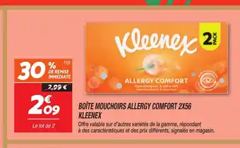 Netto KLEENEX Boîte mouchoirs allergy comfort 2x56 offre
