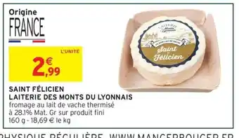 Intermarché Express Saint félicien laiterie des monts du lyonnais offre