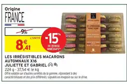 Intermarché Express JULIETTE ET GABRIEL Les irrésistibles macarons automnaux x16 offre