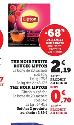 Maximarché LIPTON The noir fruits rouges offre
