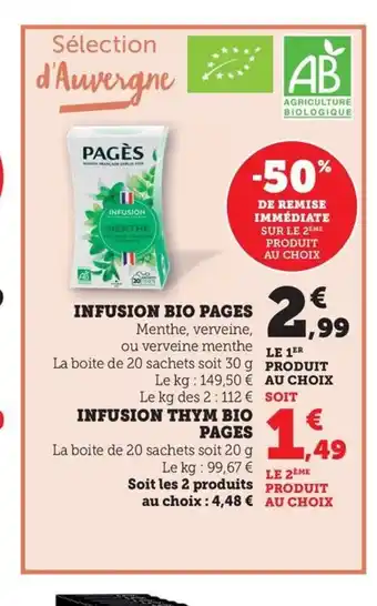 Maximarché PAGES Infusion bio offre