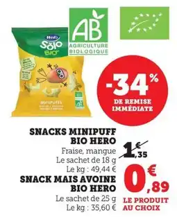 Maximarché BIO HERO Snacks minipuff offre