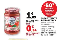 Maximarché DELLA NONNA Sauce tomate offre