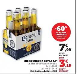 Maximarché CORONA EXTRA 4.5° Biere offre