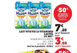 Maximarché LACTEL Lait vita'vie 12 vitamines offre