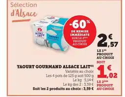 Maximarché ALSACE LAIT Yaourt gourmand offre