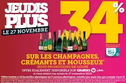 Super U SUR LES CHAMPAGNES, CRÉMANTS ET MOUSSEUX offre