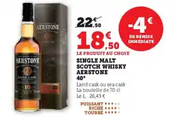 Super U Single malt scotch whisky aerstone 40° offre