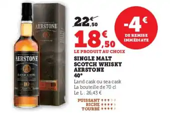 Super U Single malt scotch whisky aerstone 40° offre