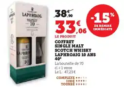 Super U Coffret single malt scotch whisky laphroaig 10 ans 40° offre